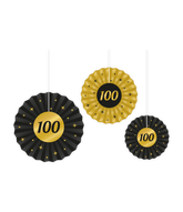 Papieren Waaiers 100 Jaar Set 3-delig